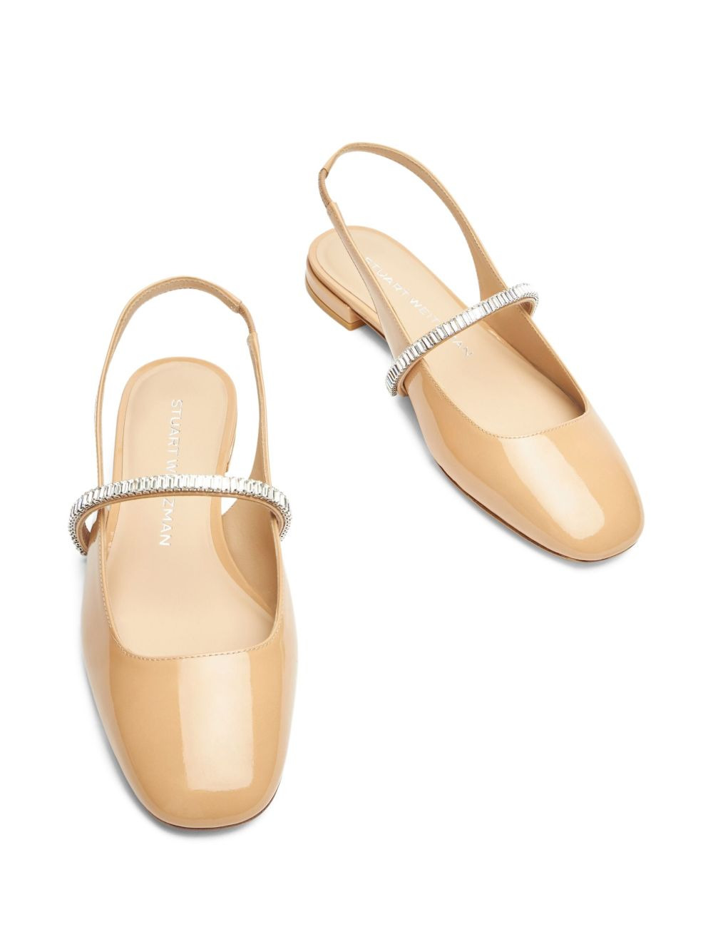 crystal-embellished slingback flats - 3