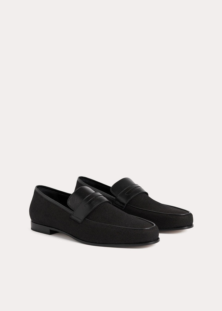 The canvas penny loafer black - 4