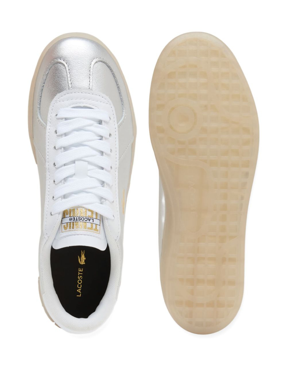 metallic leather sneakers - 4