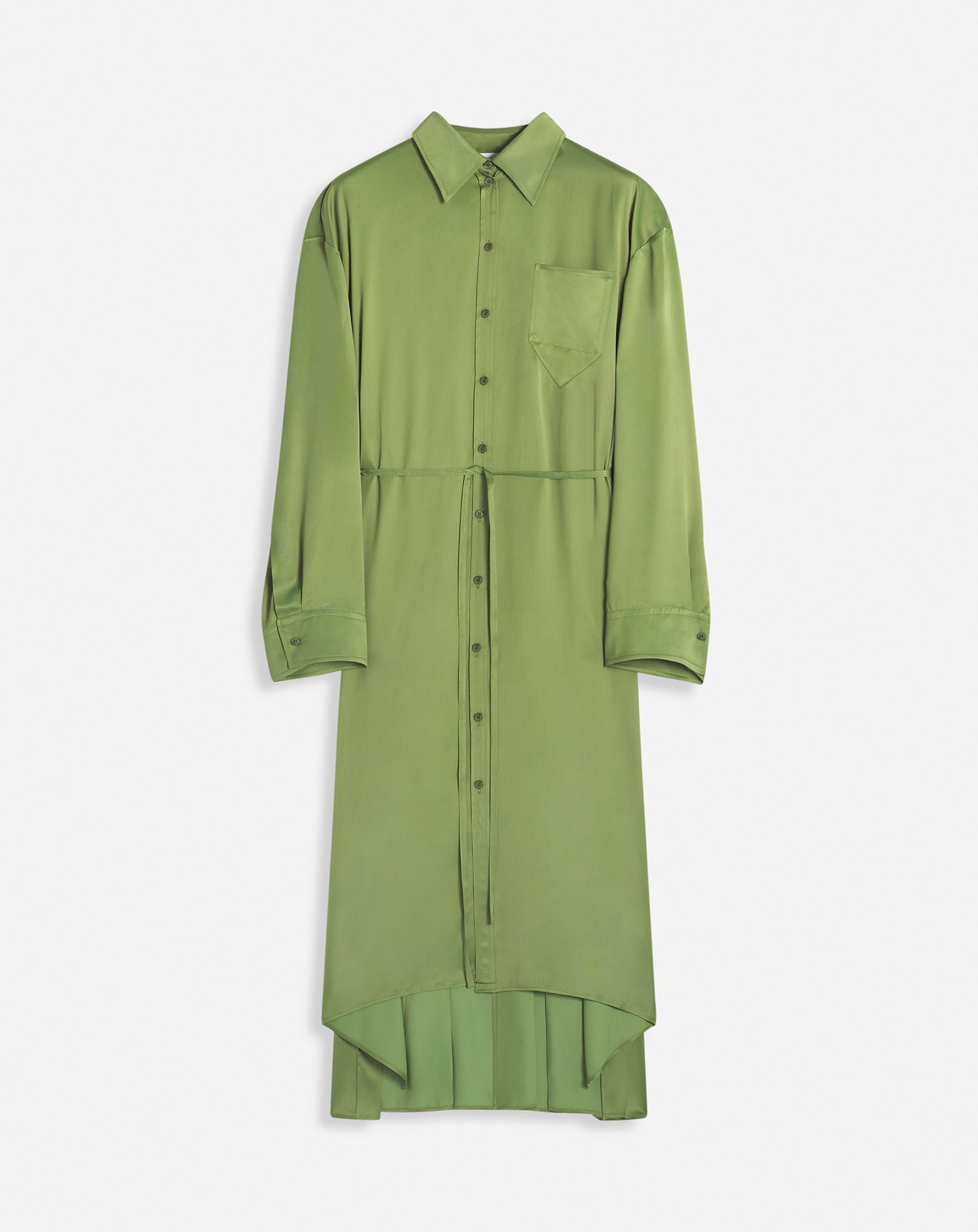 SHIRT DRESS WITH PLEATS - 1