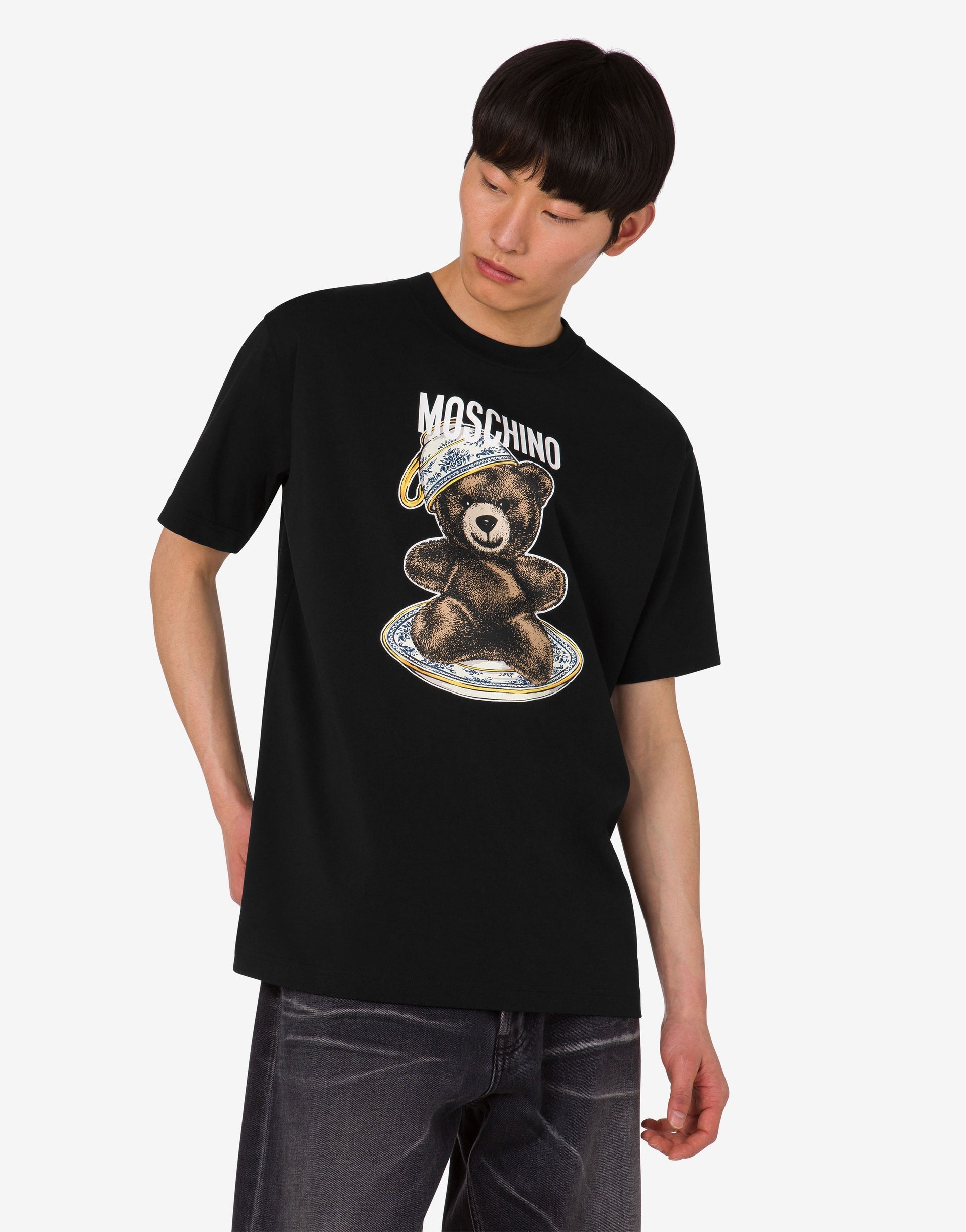 ORGANIC COTTON JERSEY T-SHIRT MOSCHINO TEDDY BEAR - 2