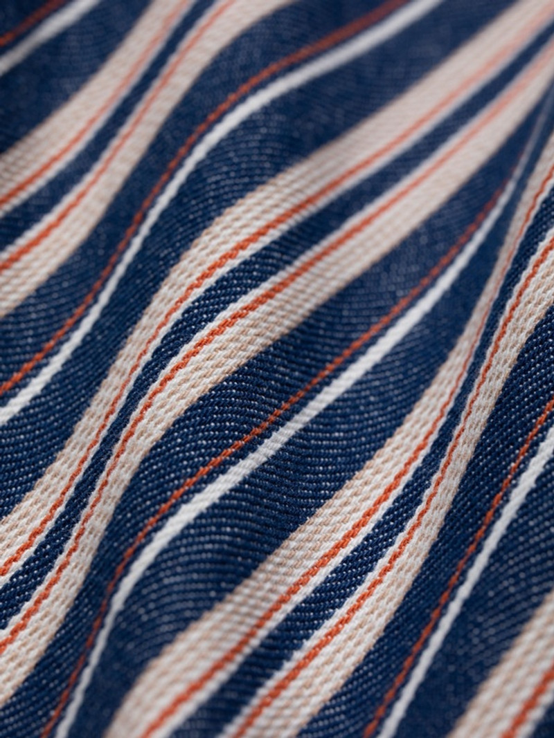 Lotten Denim Dress Stripe Red 8