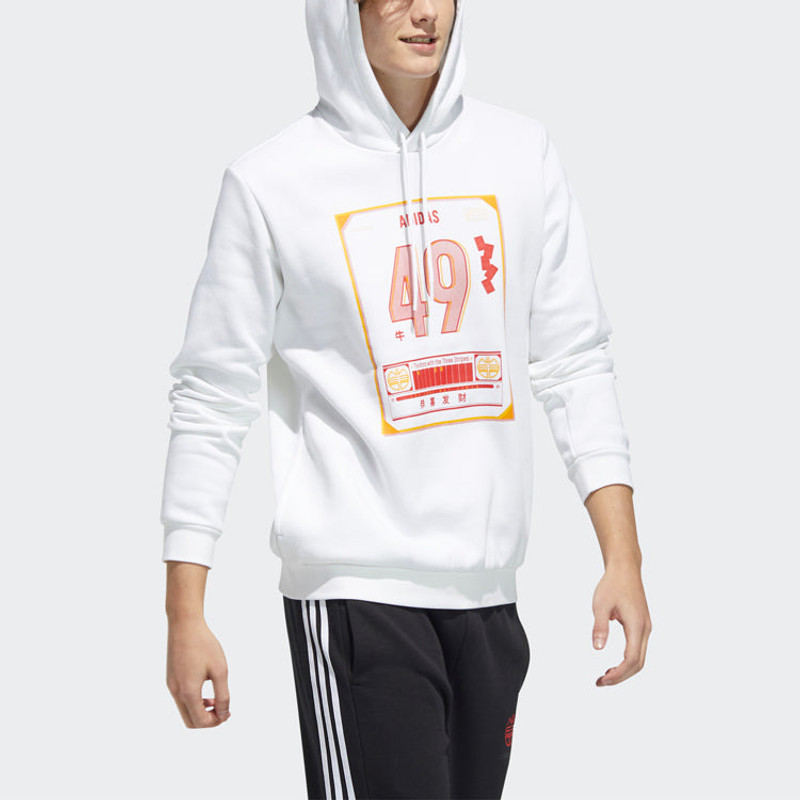 adidas adidas neo M Ssfv1 1 Casual Sports hooded Printing Pullover White H52976 outlook