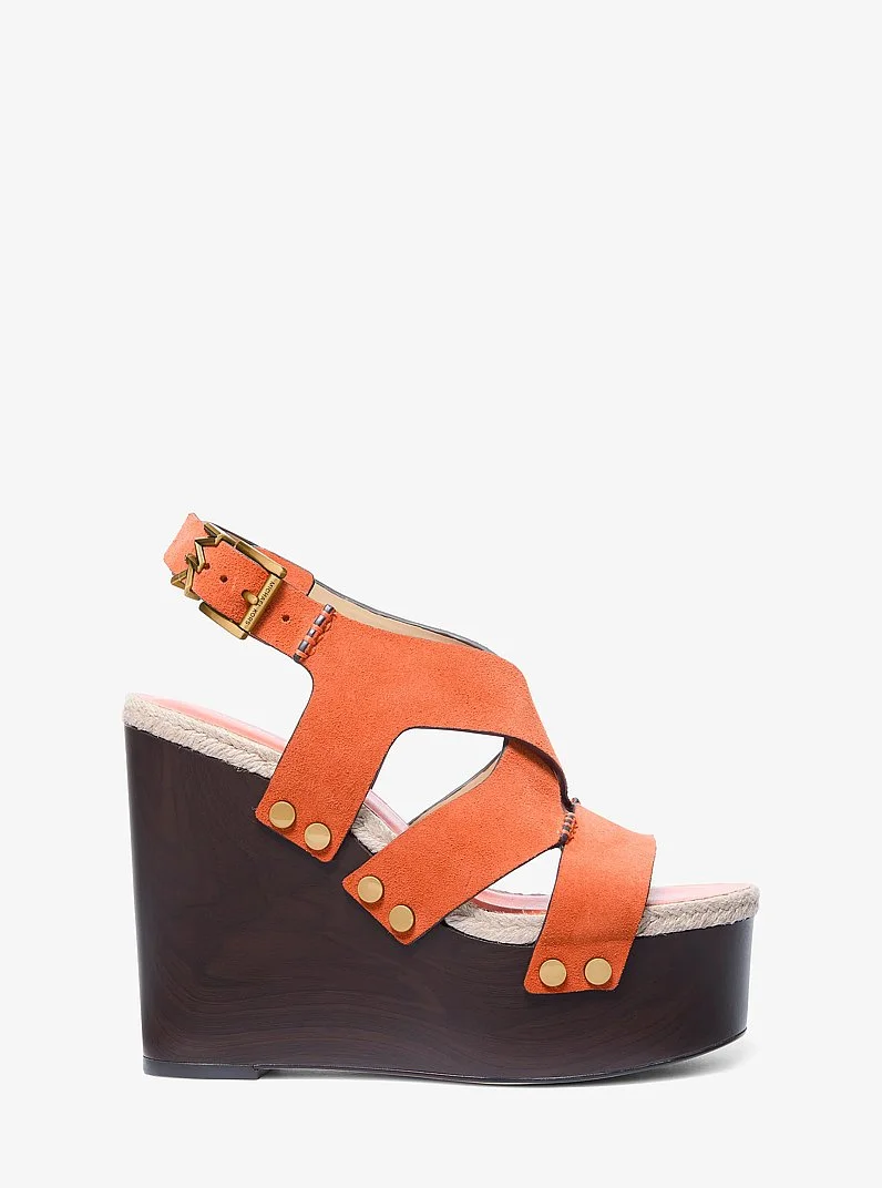 Raven Studded Suede Wedge Sandal - 1