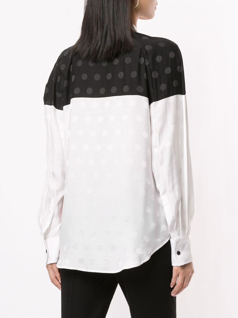 drape neck colour block blouse 4