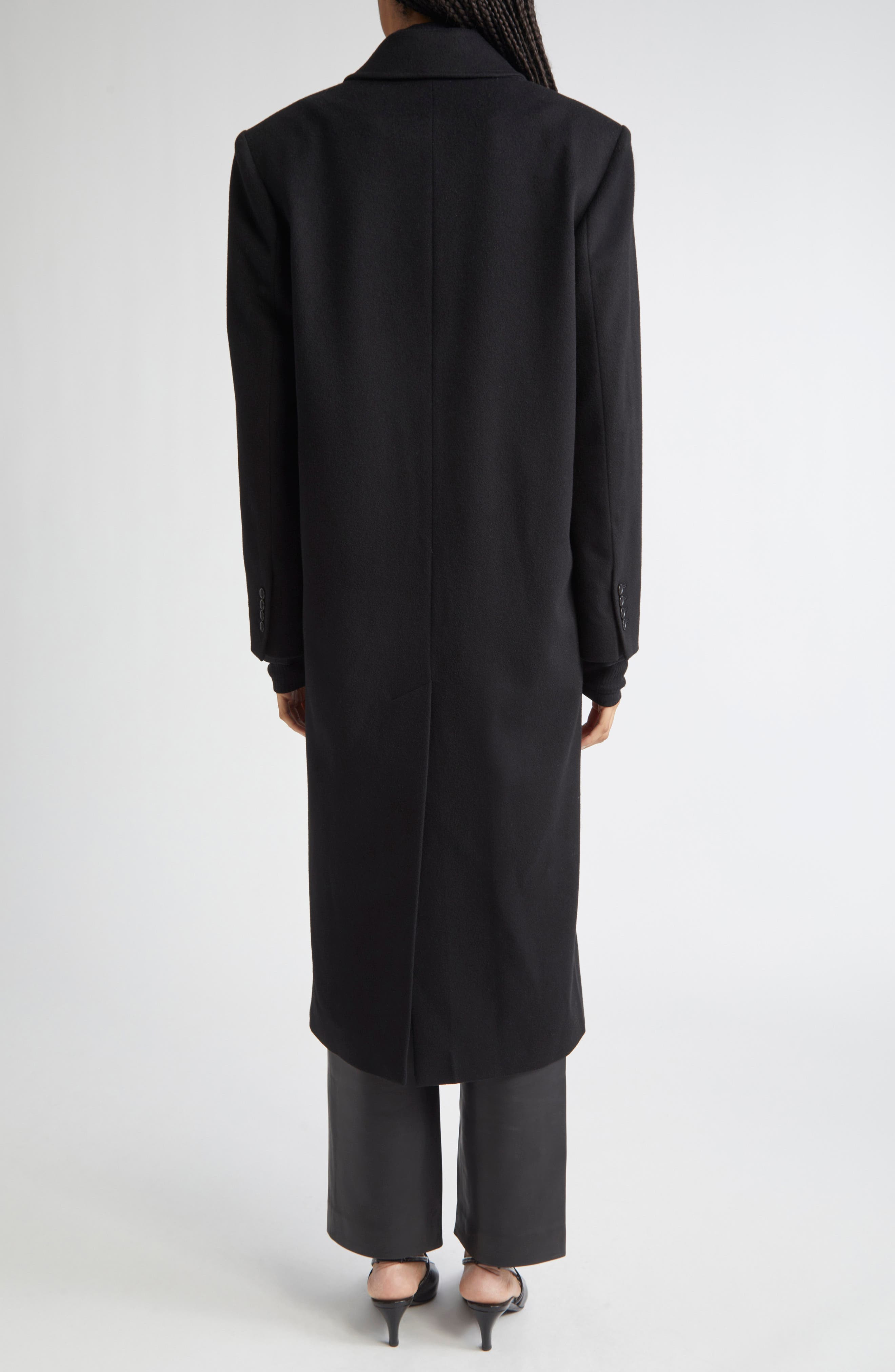 LOULOU DE SAISON Rosco Double Breasted Wool & Cashmere Coat in Black at Nordstrom - 3