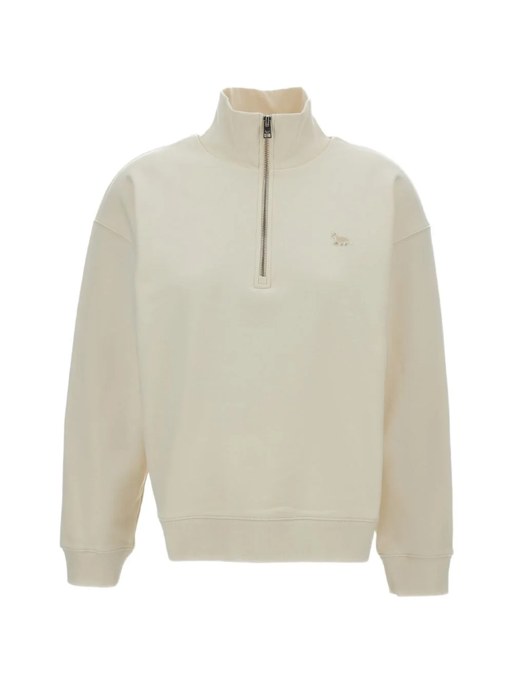ribbed-trim half-zip sweatshirt - 1