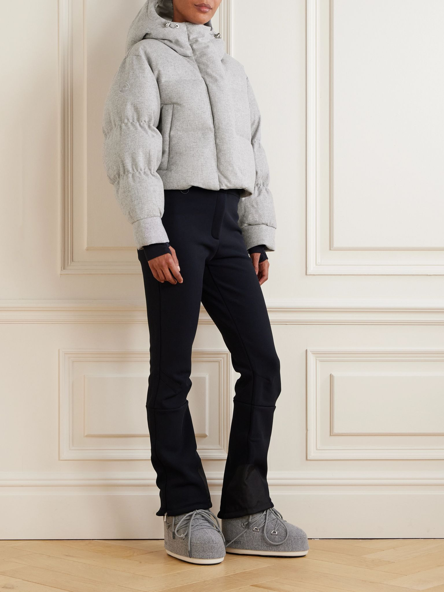 Aomori hooded quilted down ski jacket Gray - 2