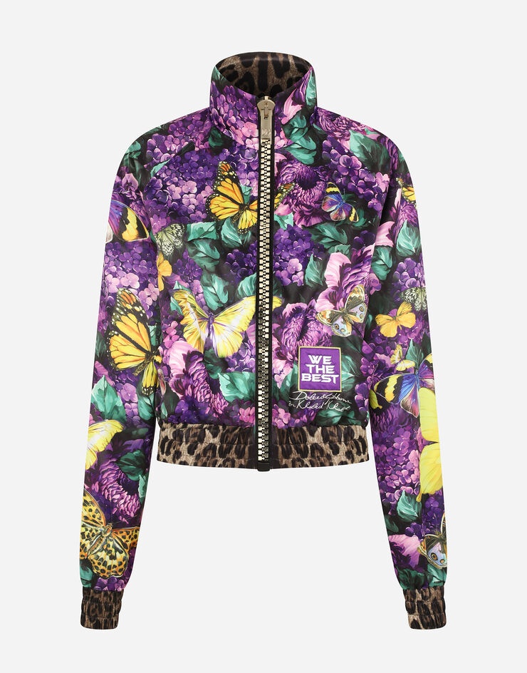 Cropped butterfly-print bomber jacket - 3