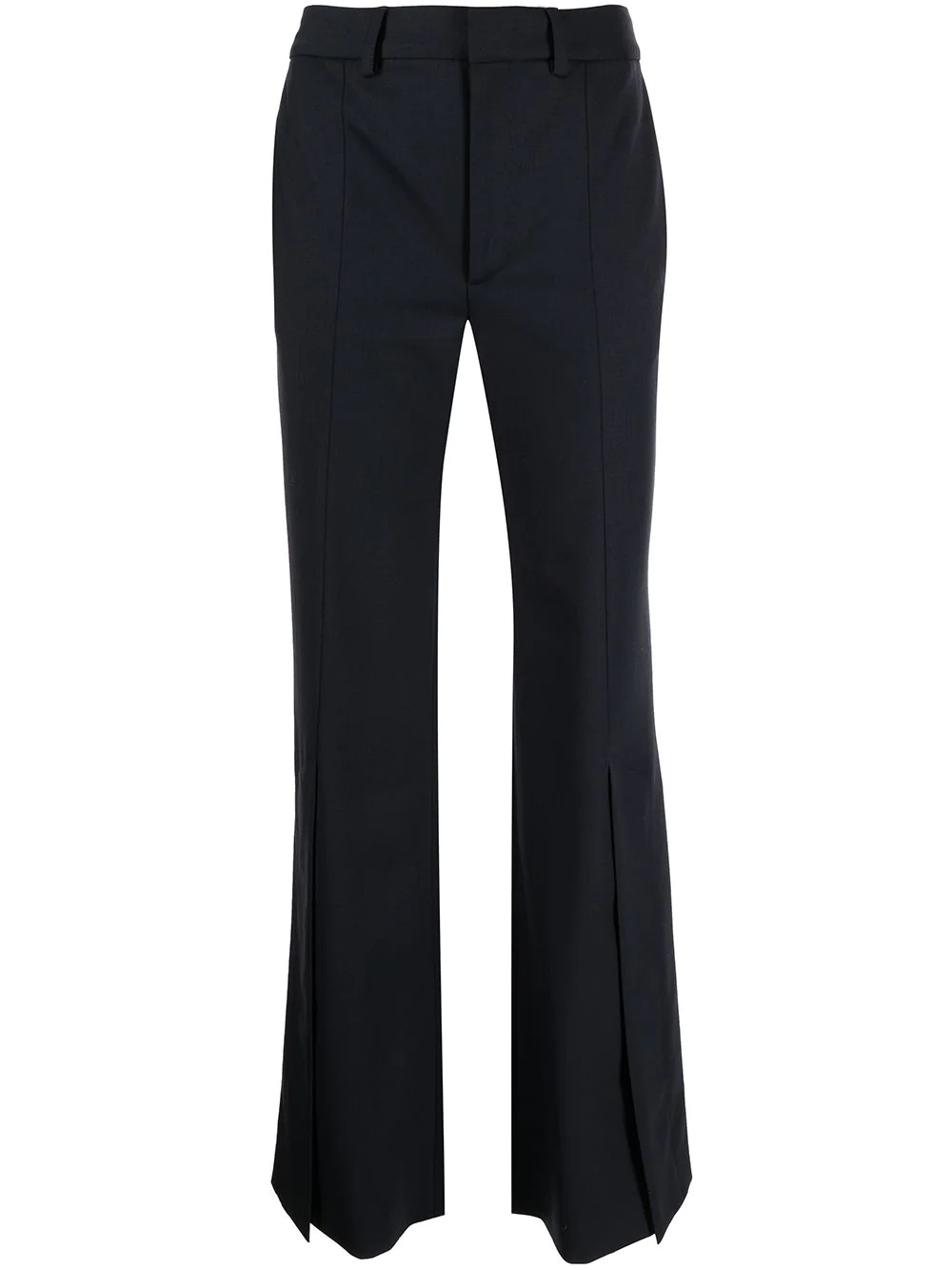 sliced hem flared trousers - 1