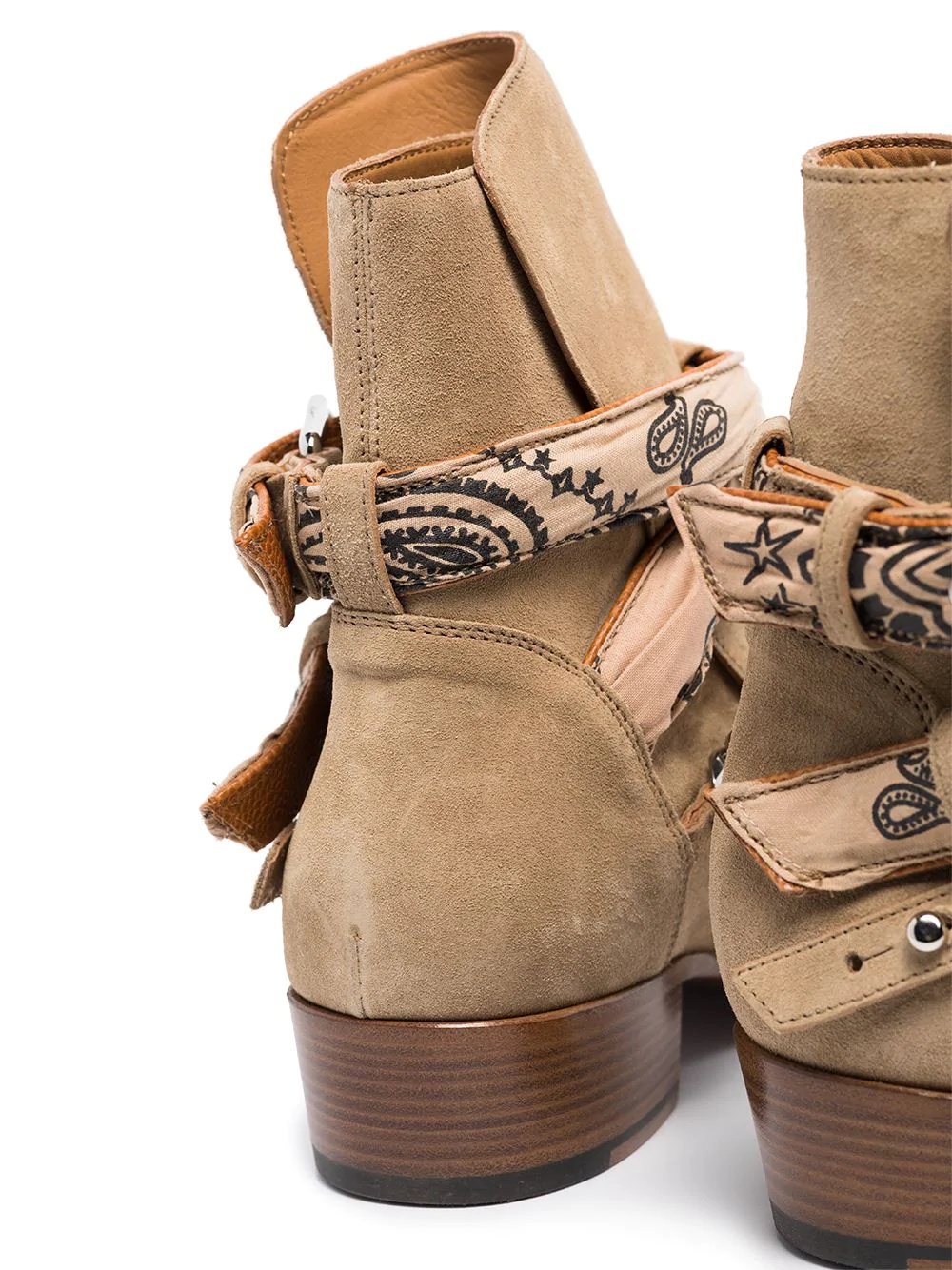 bandana buckle-strap suede boots - 2