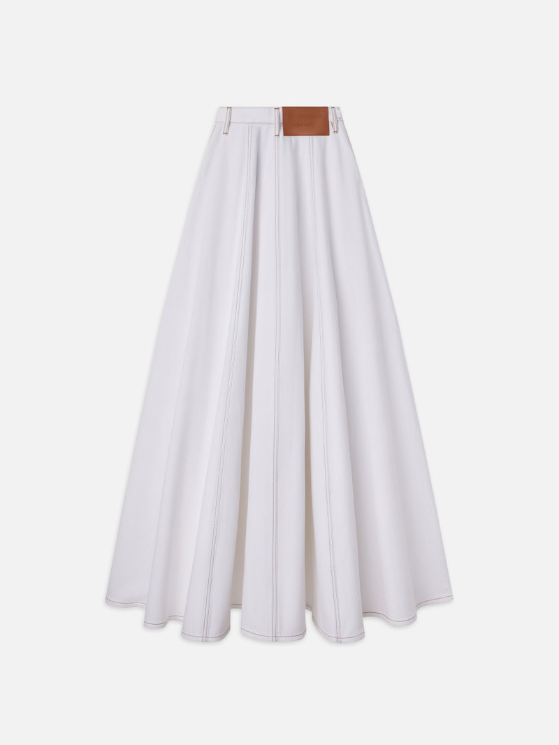 The Denim Ball Skirt in White 4