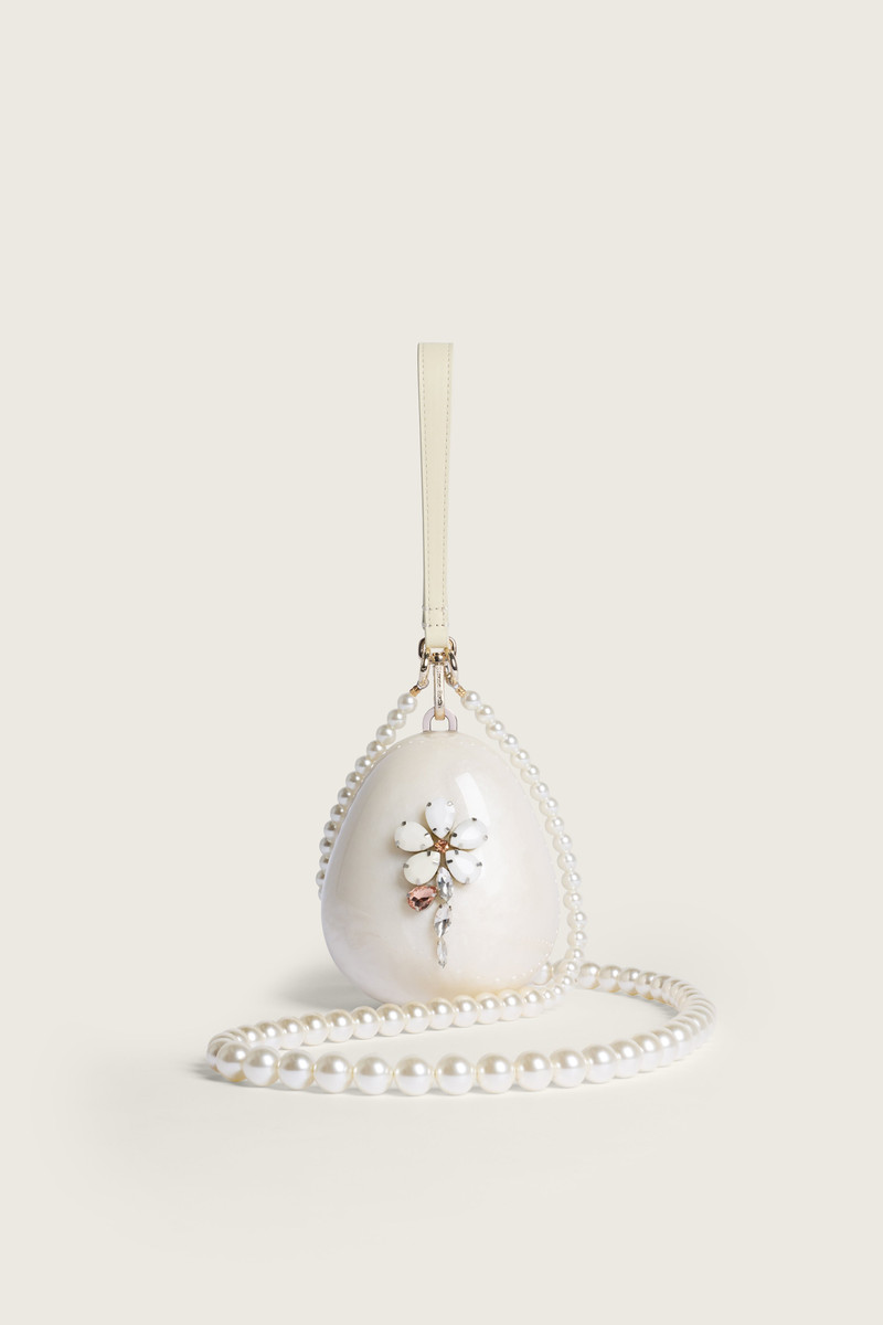 Embellished Pearl Crossbody Micro Egg Bag 1