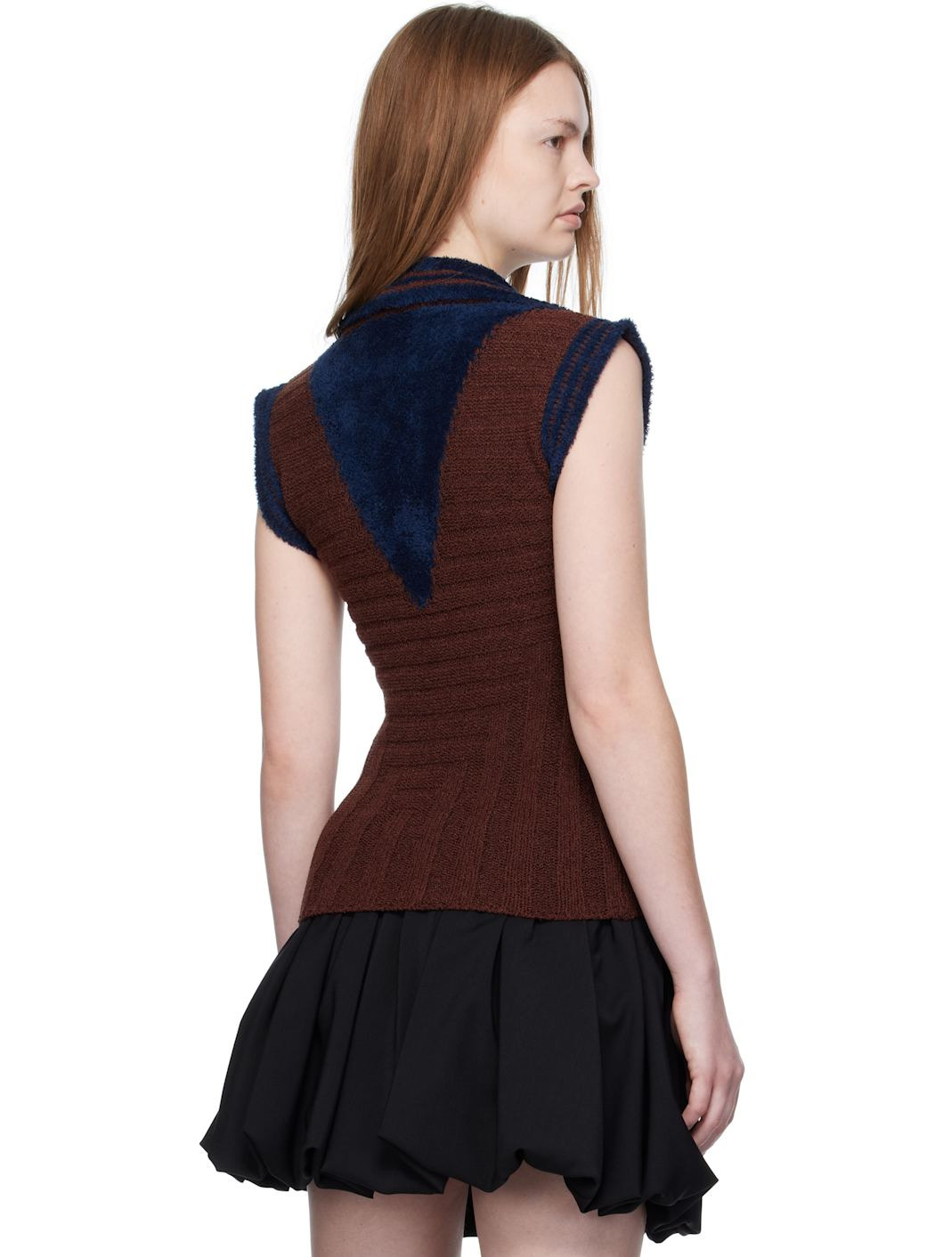 Navy & Brown Quimby Sleeveless Polo - 3