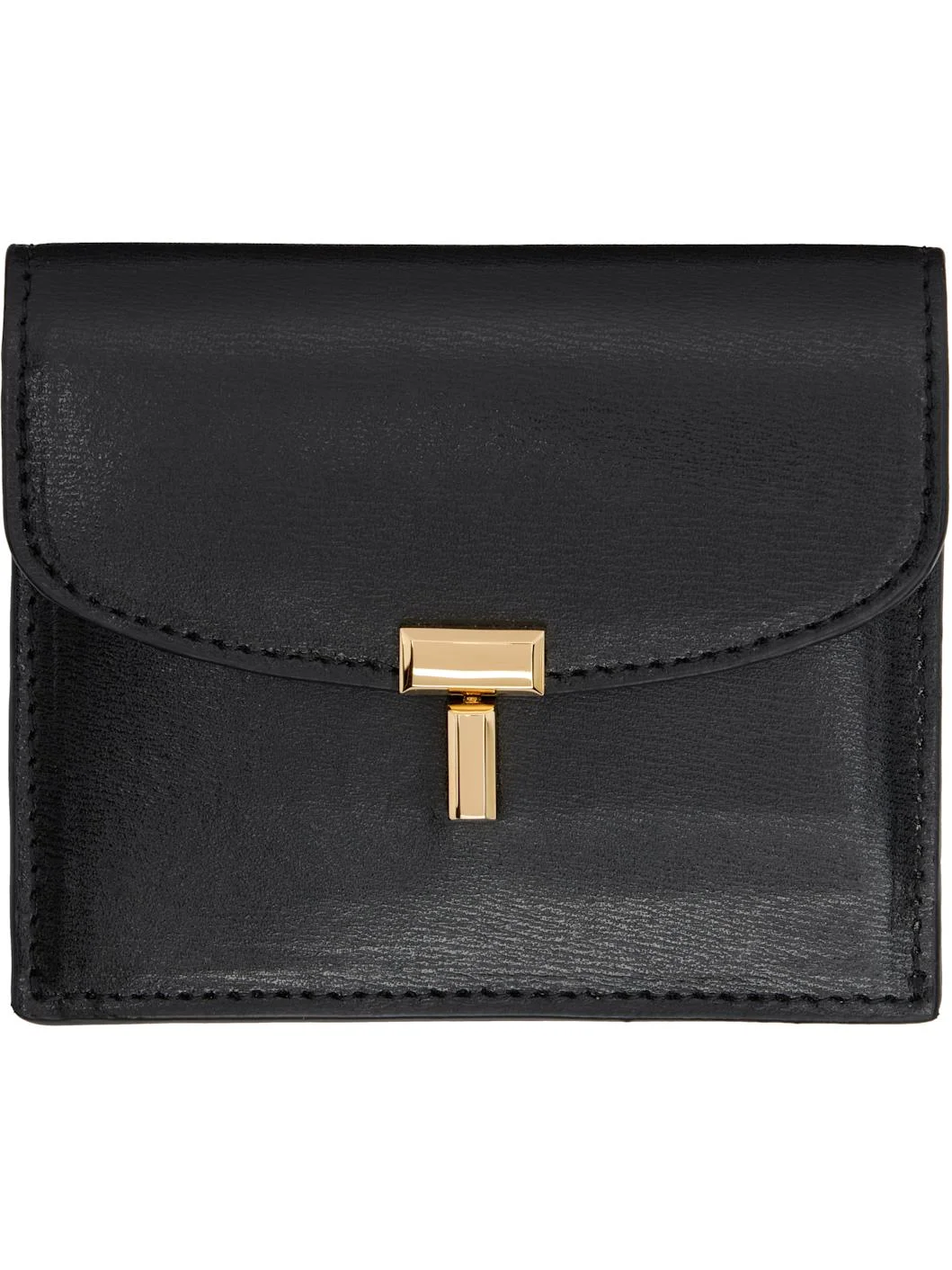 Black T-Lock Leather Card Holder - 1