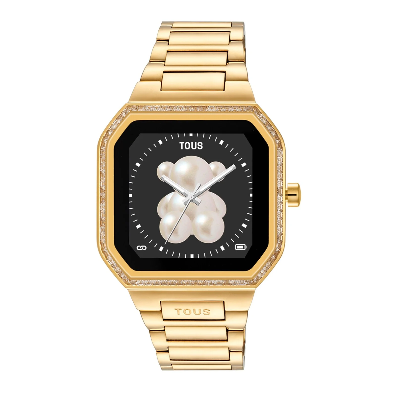 Smartwatch with gold-colored steel bracelet and zirconias B-Connect - 1