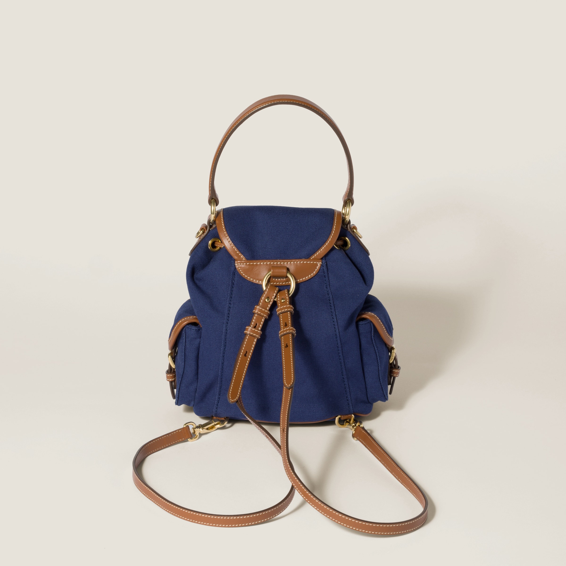 Canvas and leather backpack - 4