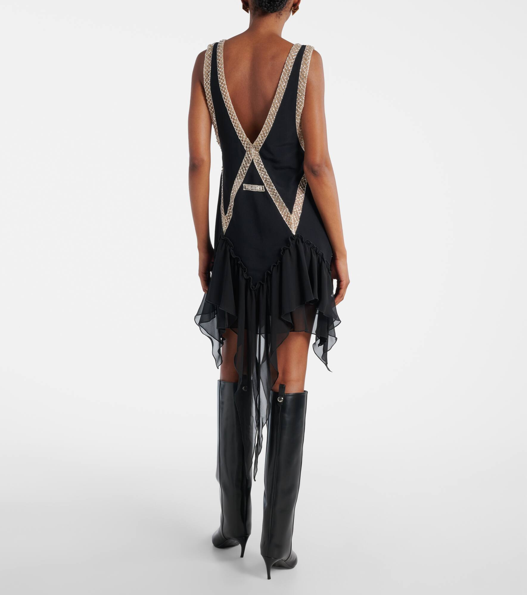 Embroidered georgette minidress - 3
