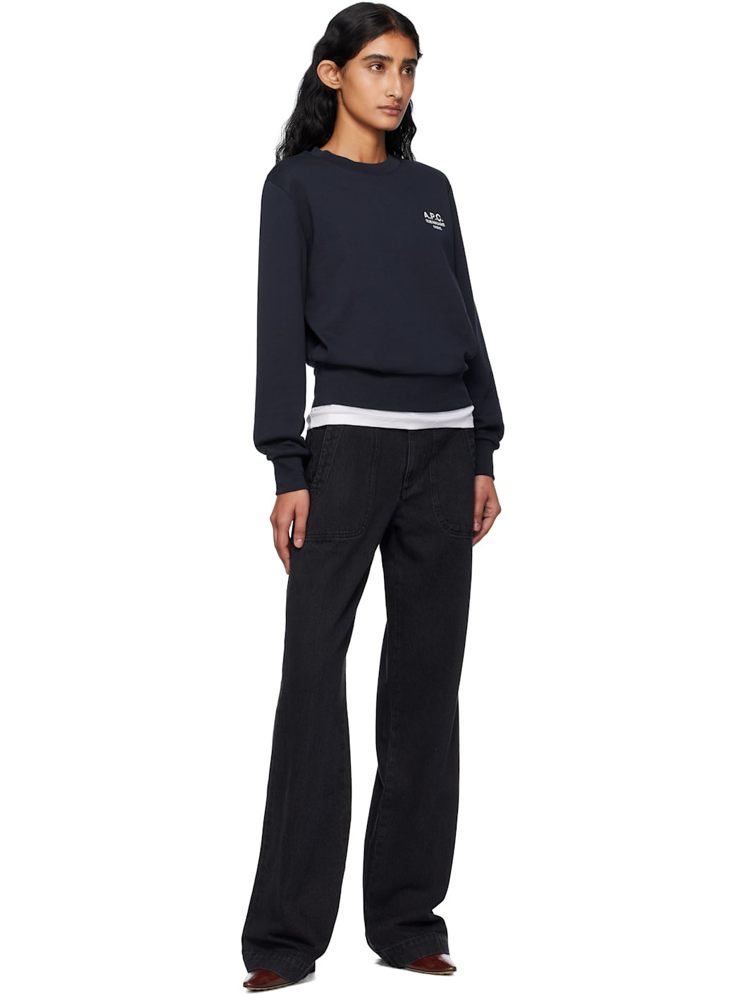 Navy Boxy 'Rue Madame' Sweatshirt - 4