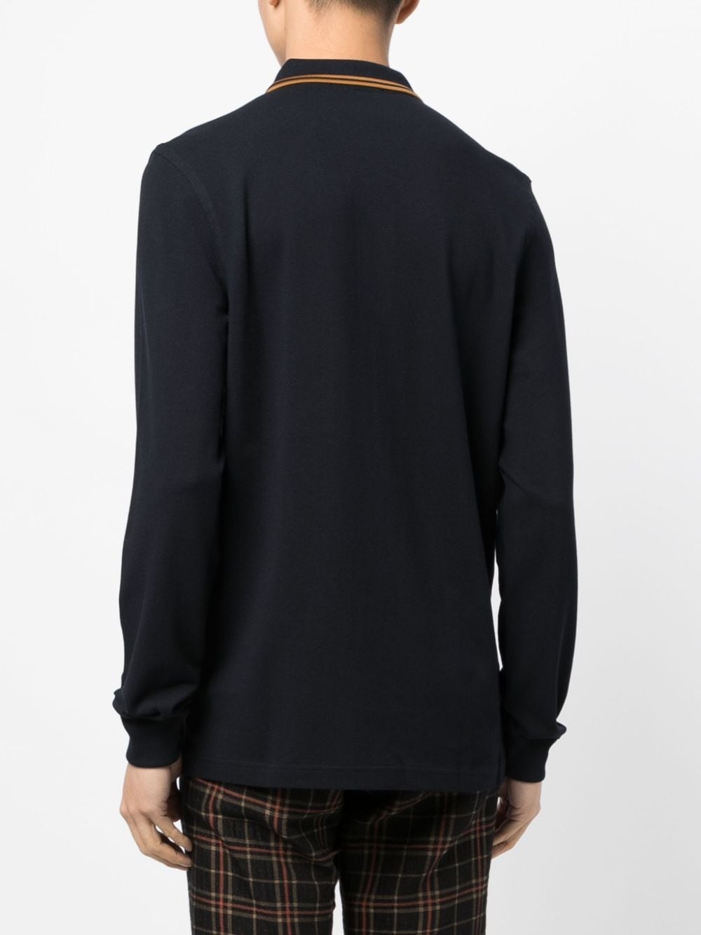logo-embroidered long-sleeved polo shirt - 7
