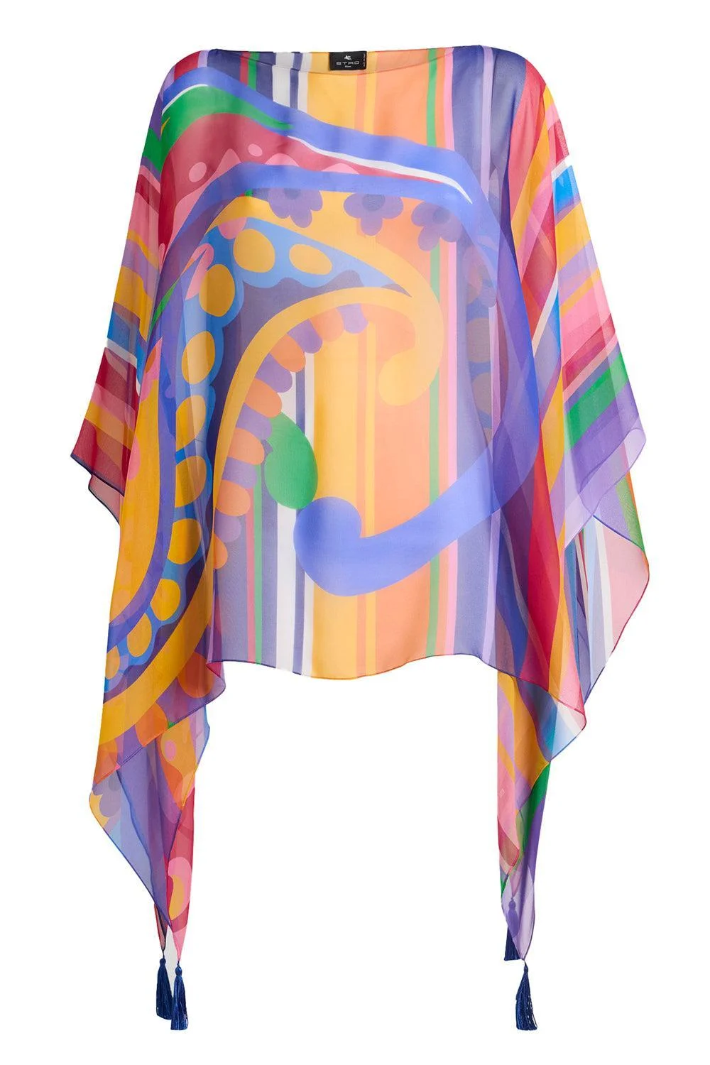 Printed Poncho Blouse - 1