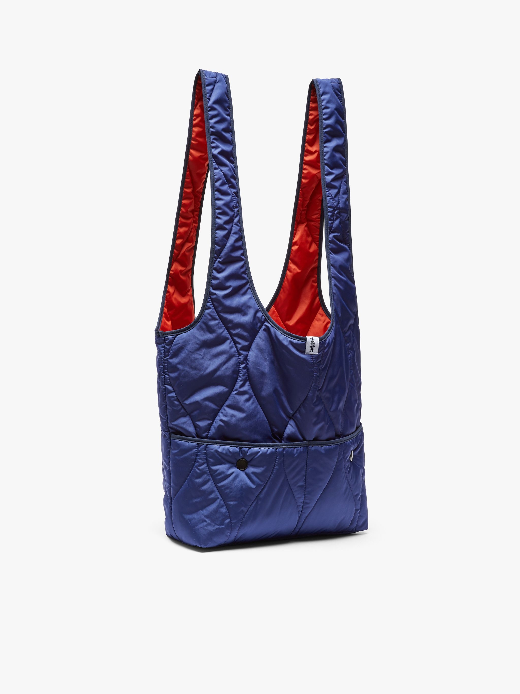 NAVY X ORANGE QUILTED NYLON MARKET BAG | ACC-BA01 - 2