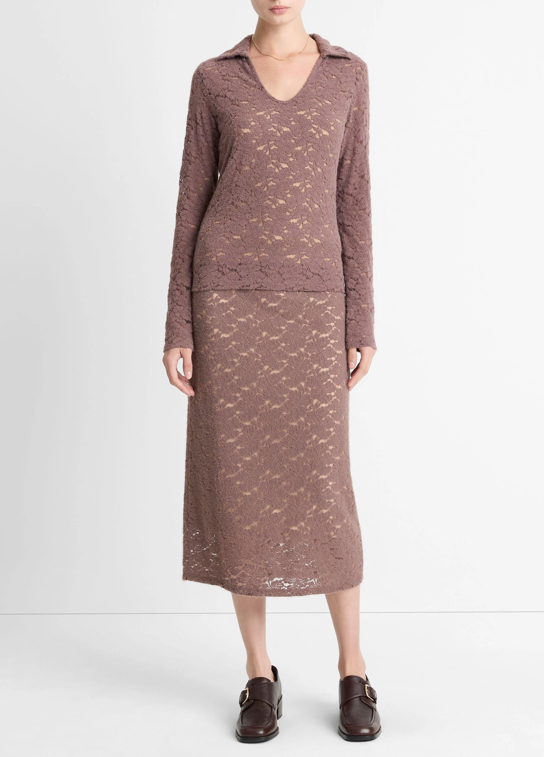Lace Midi Skirt - 1