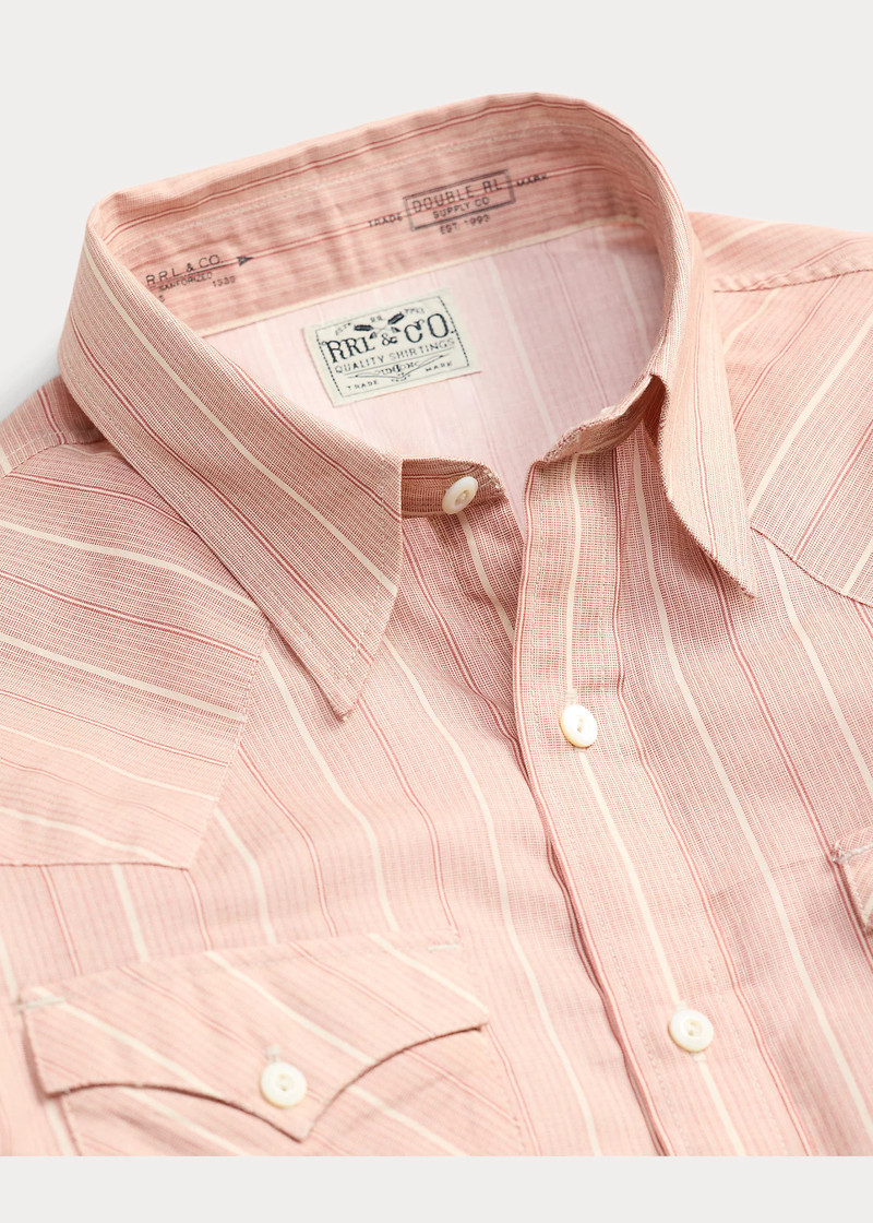 Slim Fit Stripe-Print Western Shirt 7
