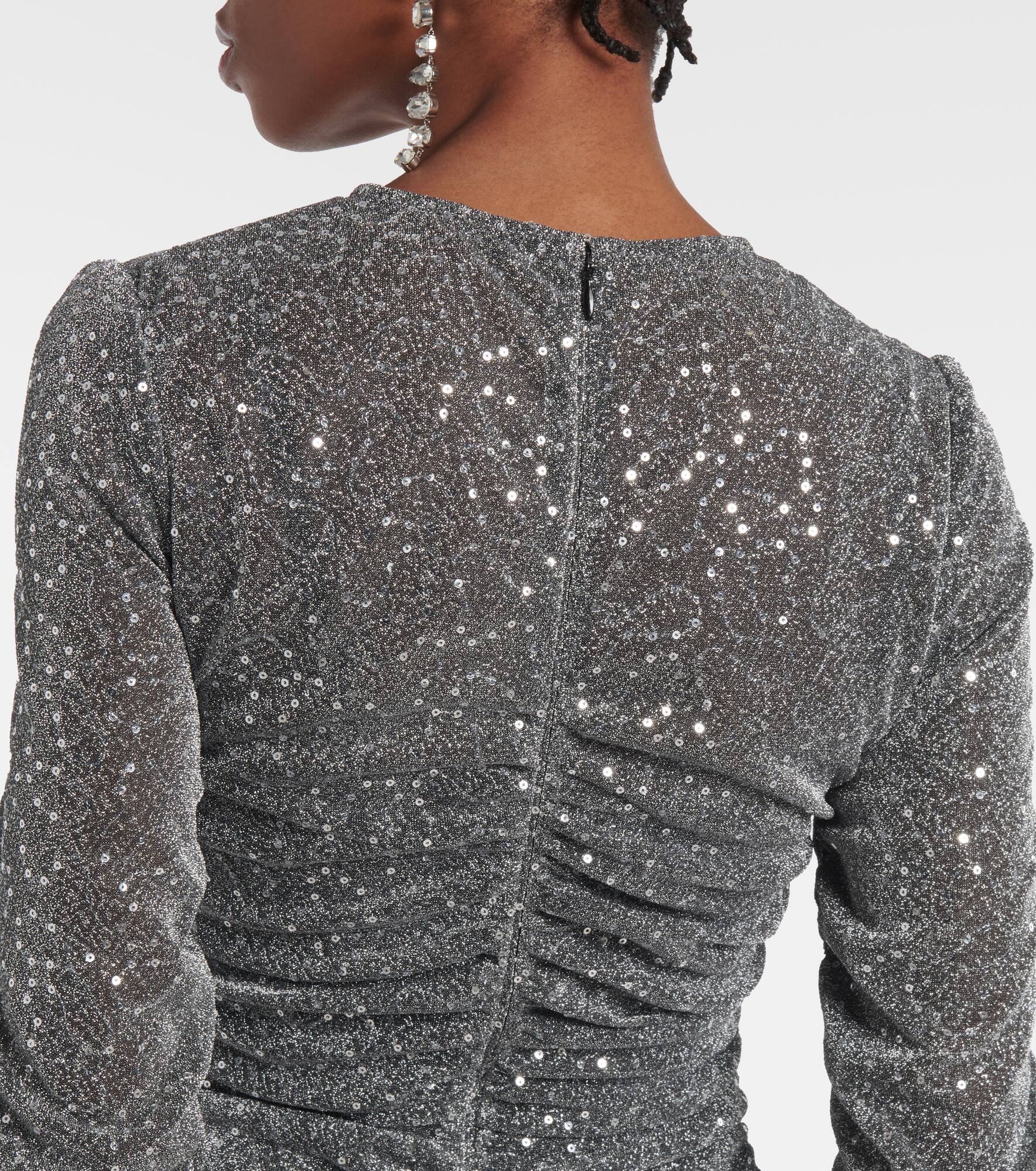 Sequined ruched midi dress - 7
