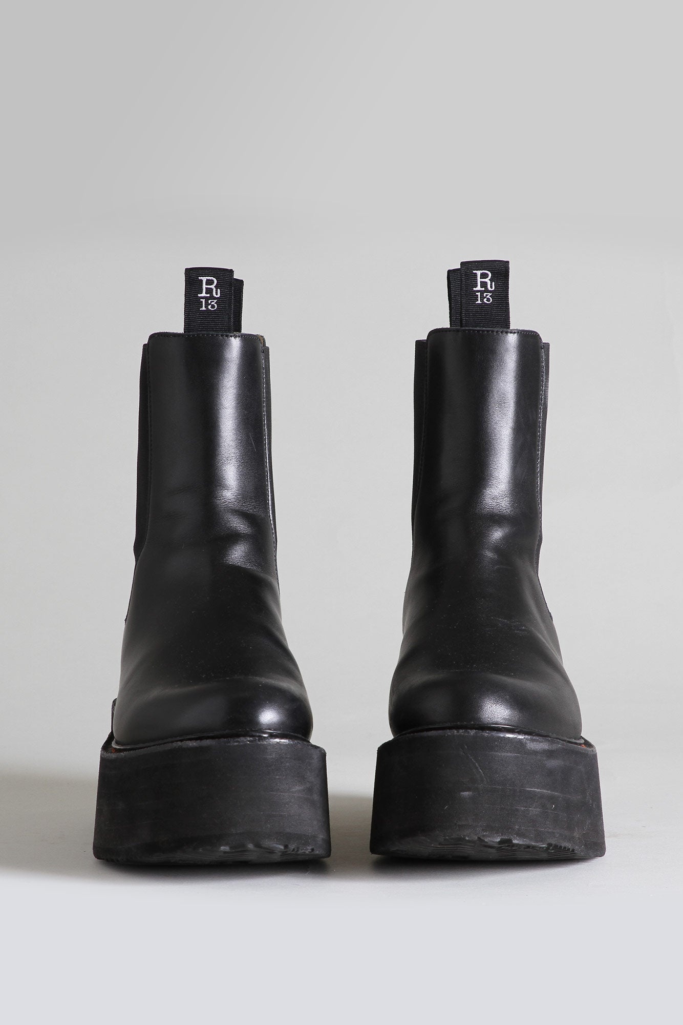 R13 Black Double Stack Boots