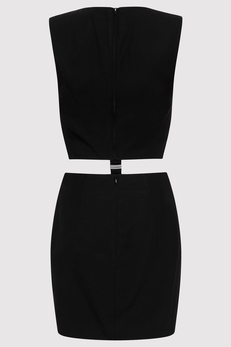 ST. AGNI Clip Buckle Mini Dress - Black | REVERSIBLE