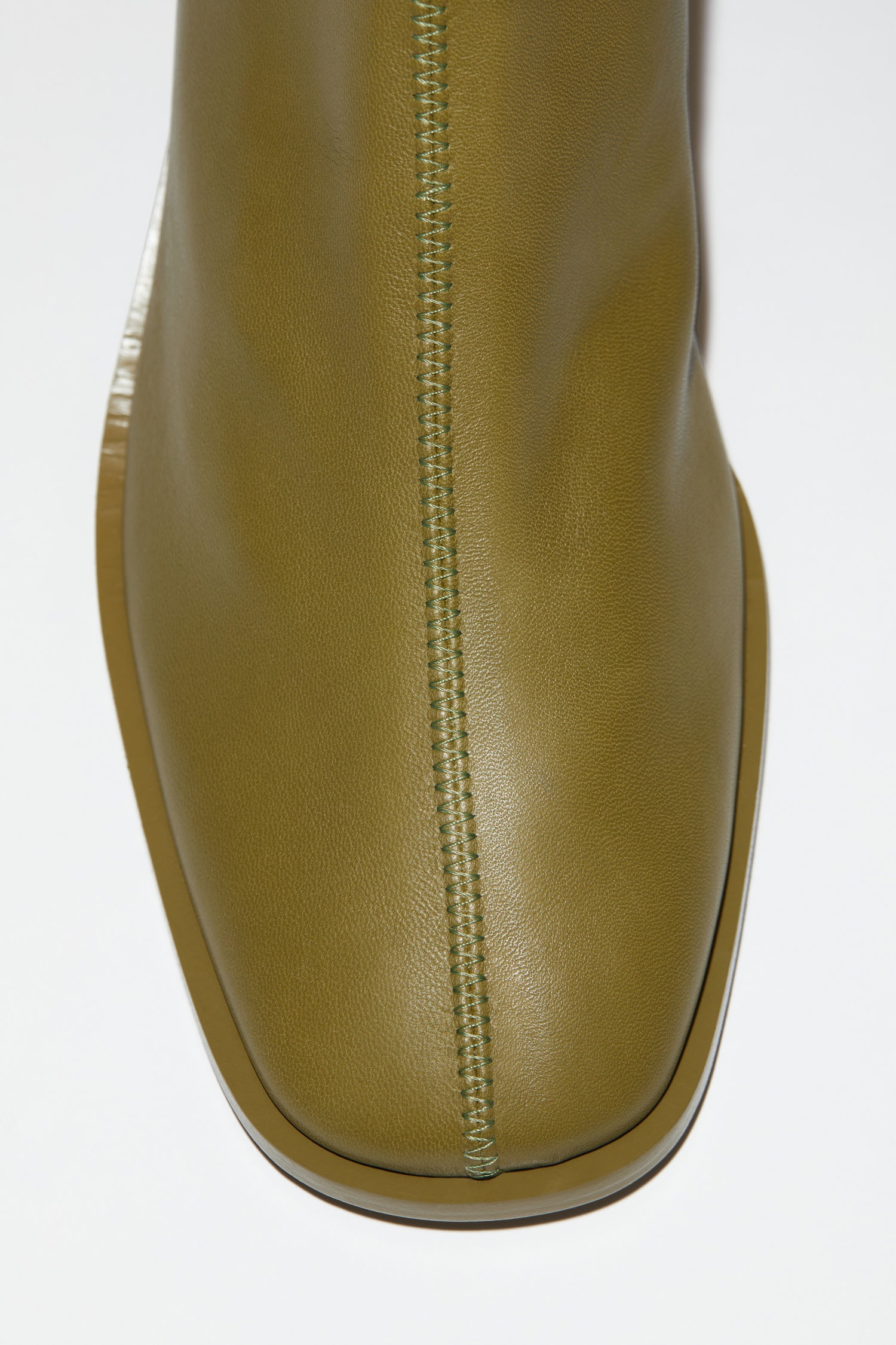 Branded leather boots - Khaki green - 5
