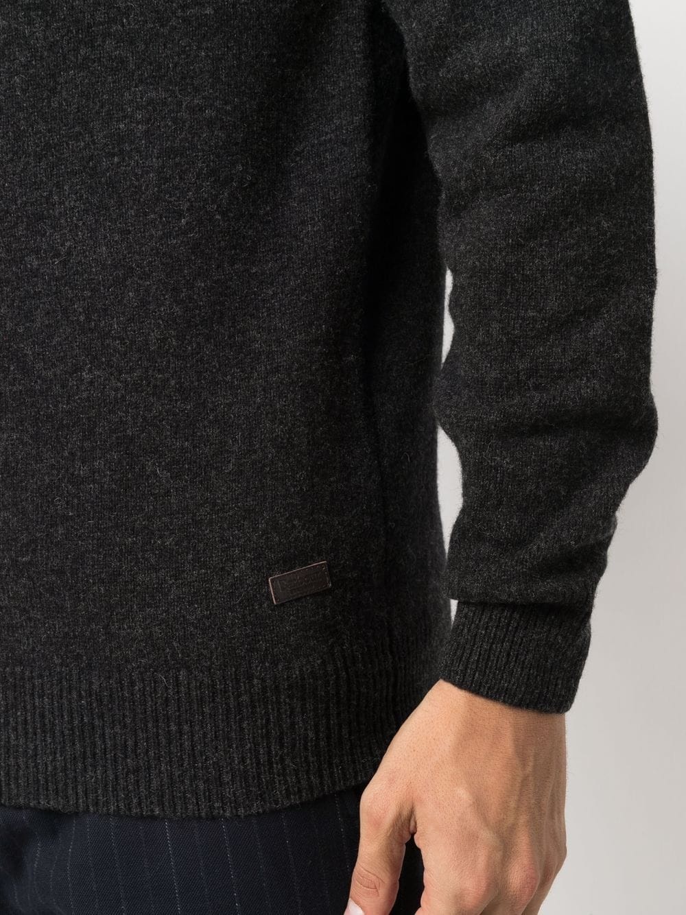 button-down pullover wool jumper - 5