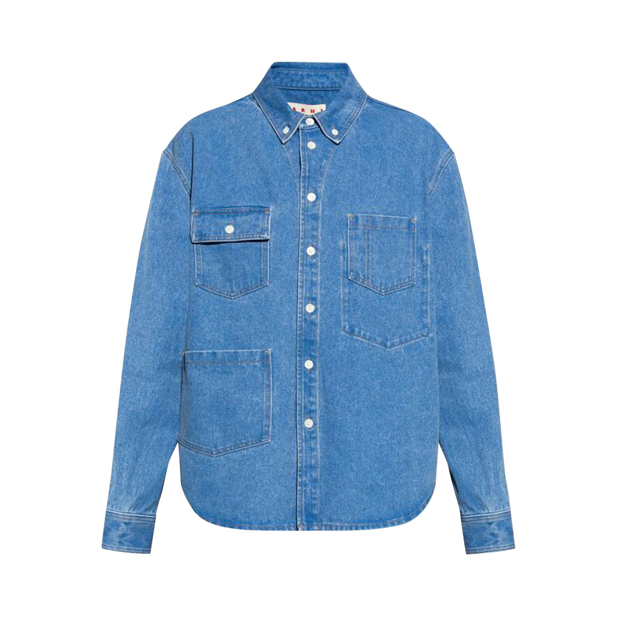 Marni Denim Overshirt With Pockets 'Cobalt' - 1