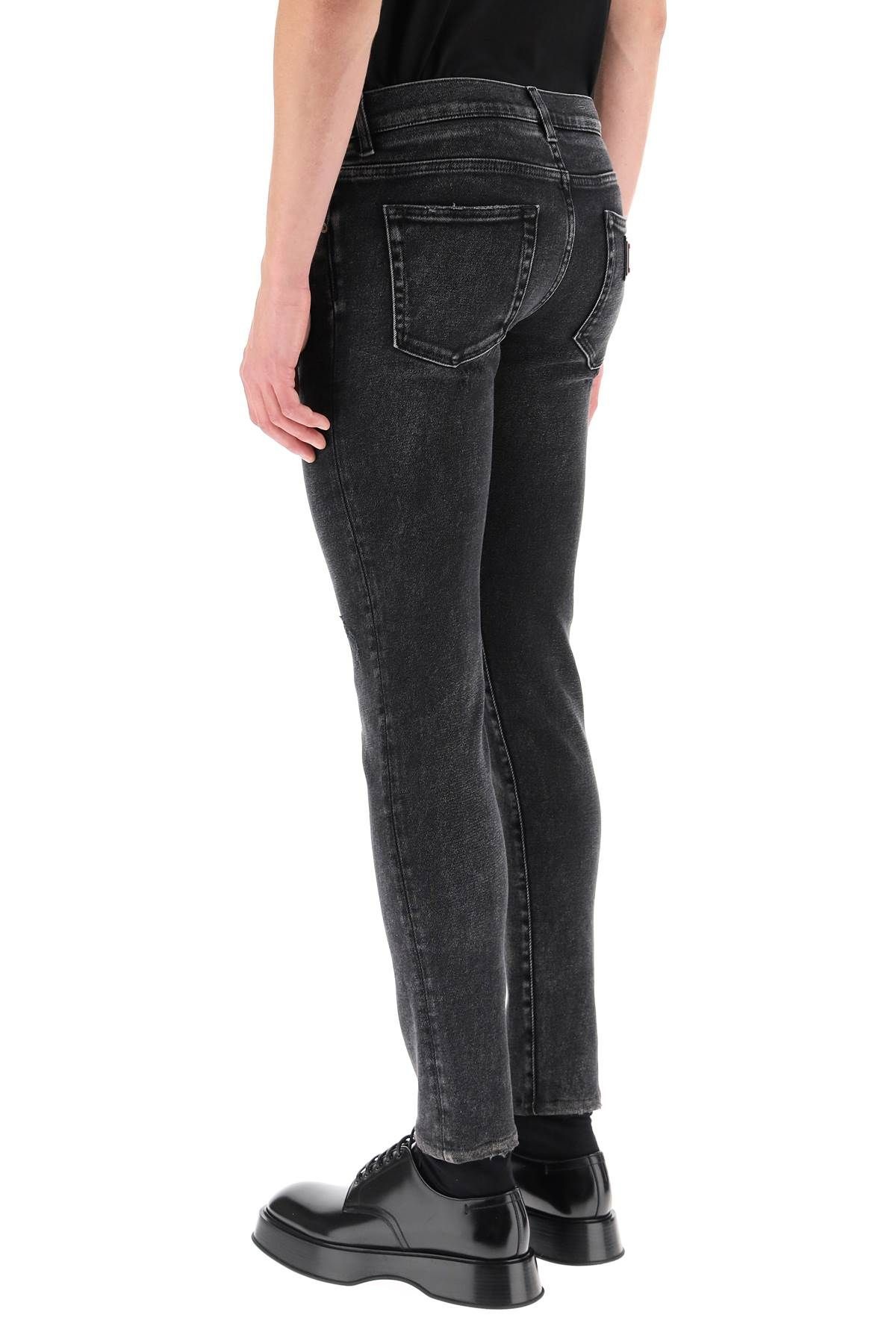 STRETCH SKINNY JEANS WITH LOGO PLAQUE - 4