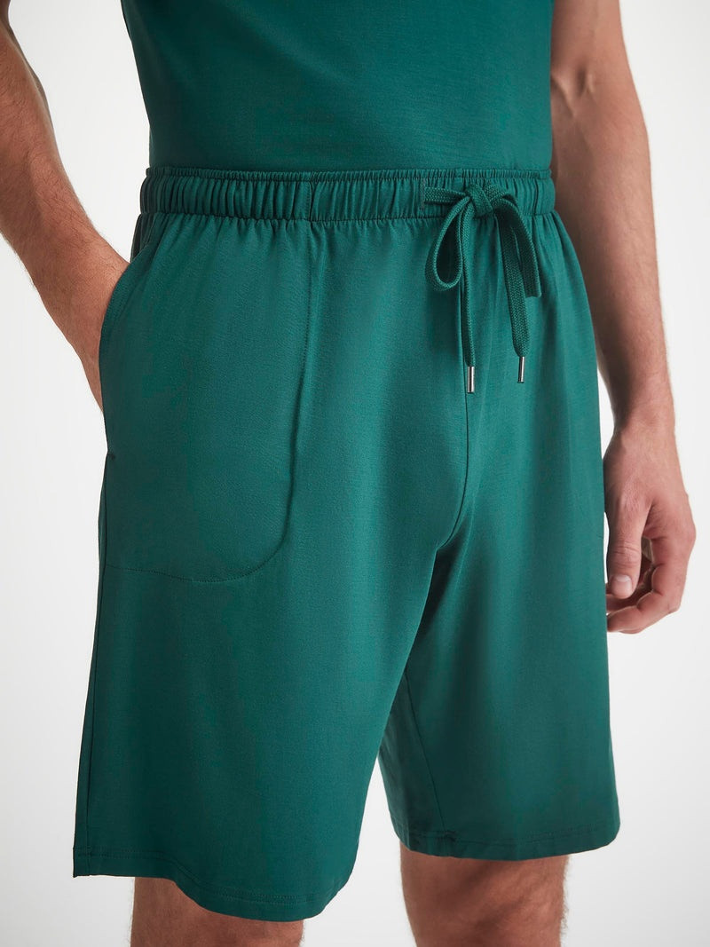 Derek Rose Men's Lounge Shorts Basel Micro Modal Stretch Pine Green outlook