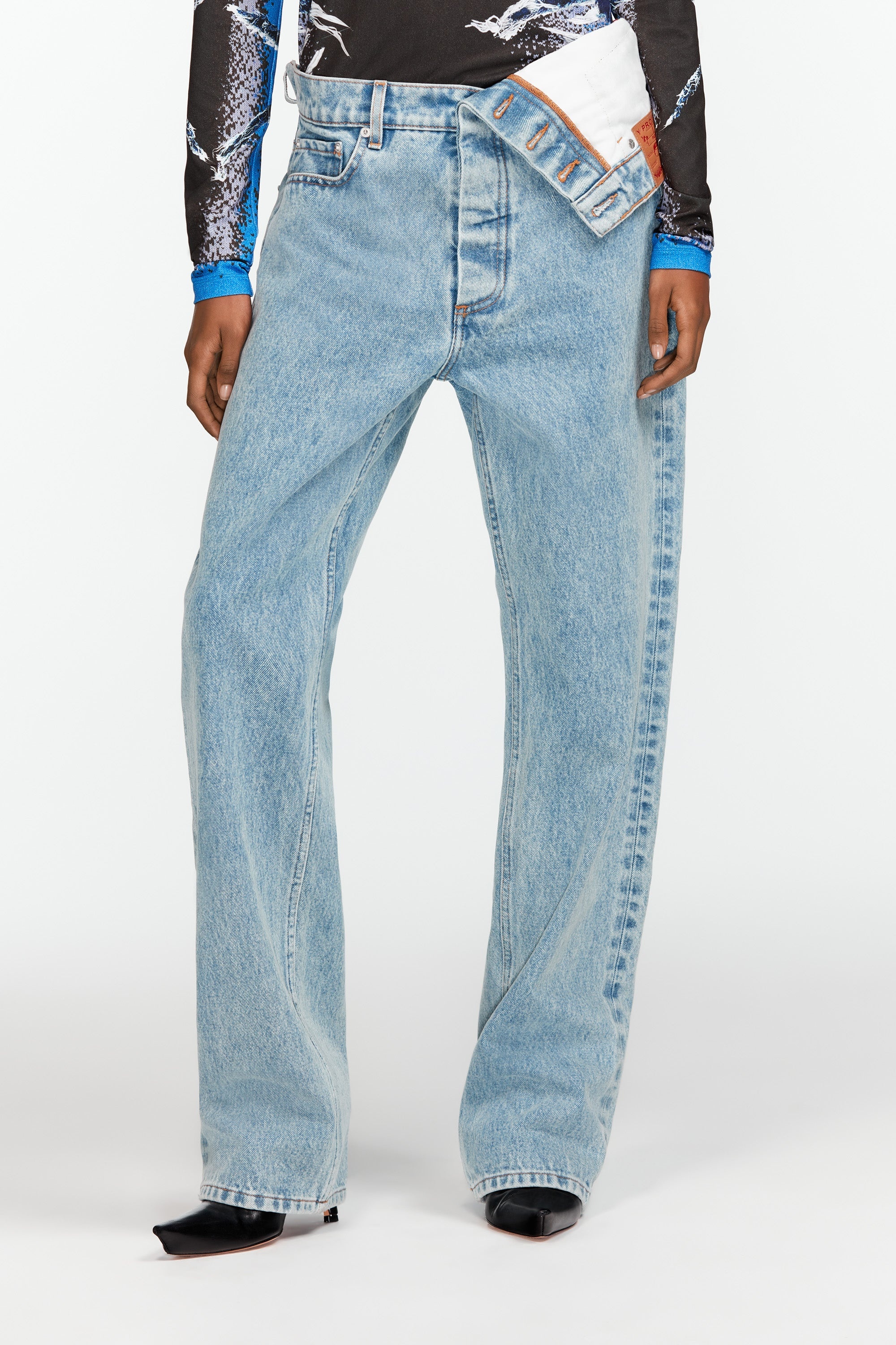 Asymmetric Waist Jeans - 3
