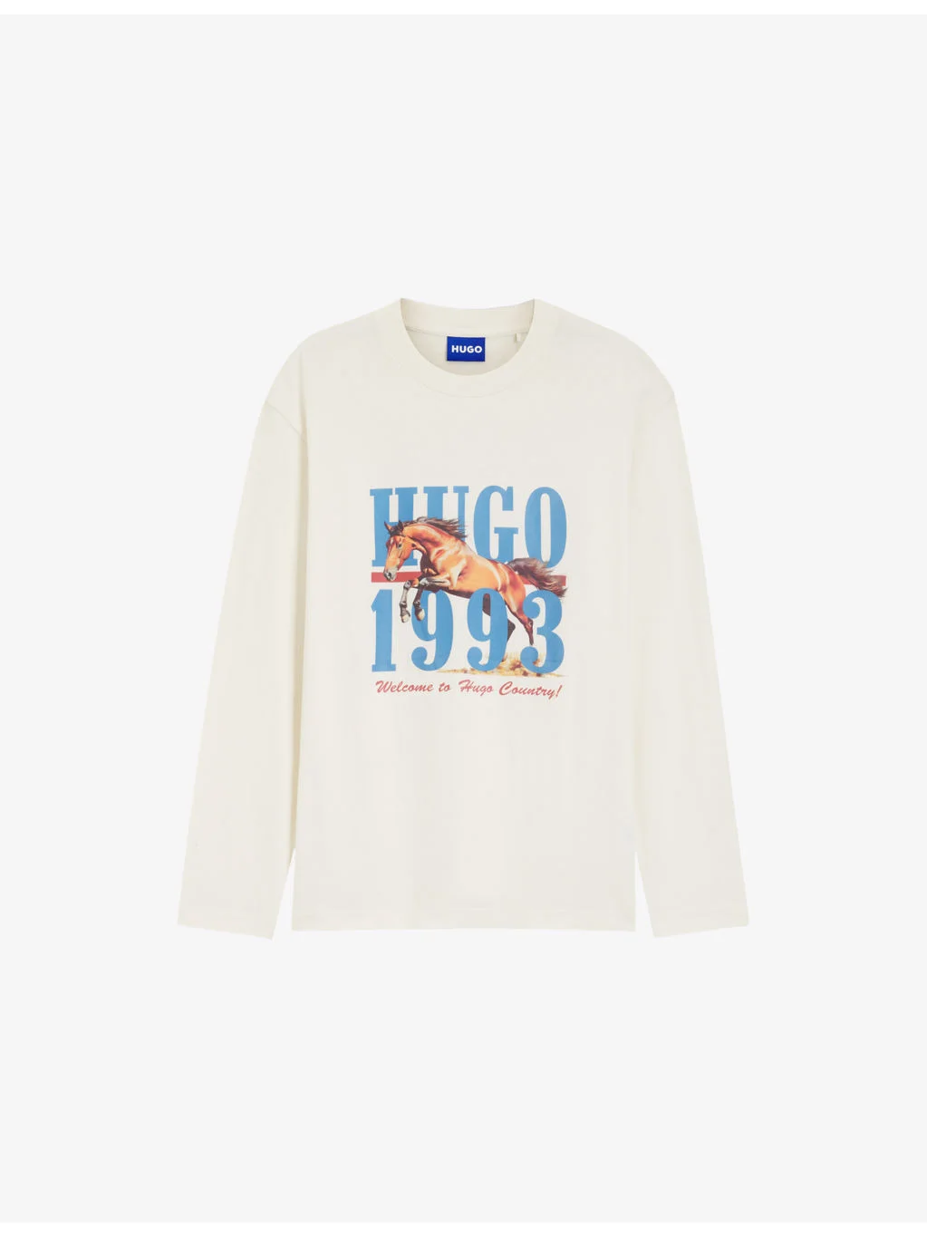 Branded-Print Long-Sleeved Cotton-Jersey T-Shirt - 1