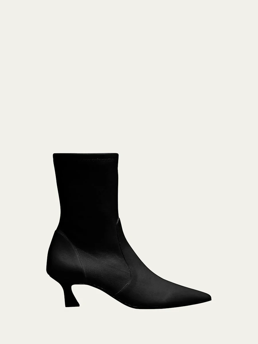50mm Vinnie Stretch Leather Booties - 1