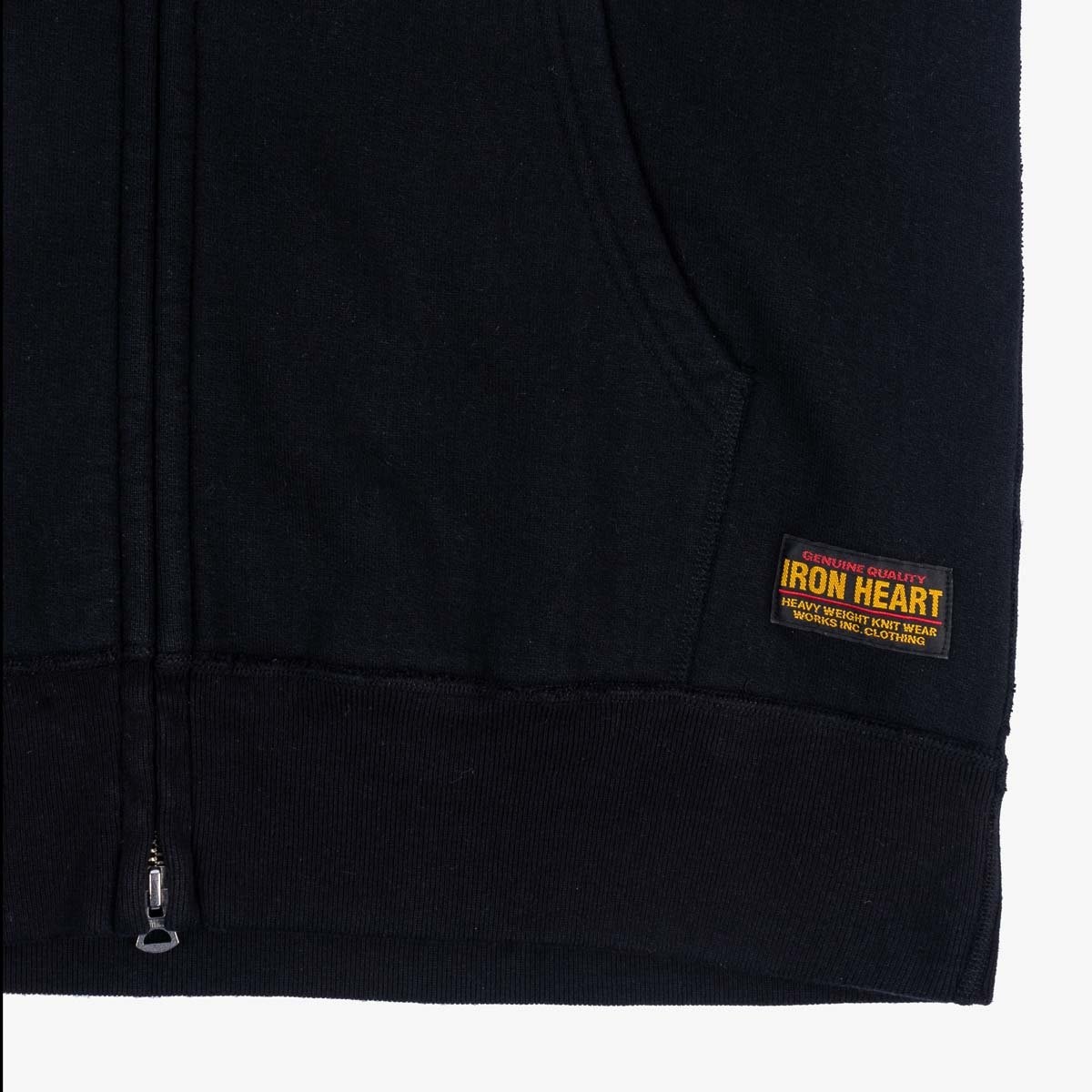 IHSW-78L-BLK Printed 14oz Ultra Heavyweight Loopwheel Cotton Zip Up Sweater - Black - 10