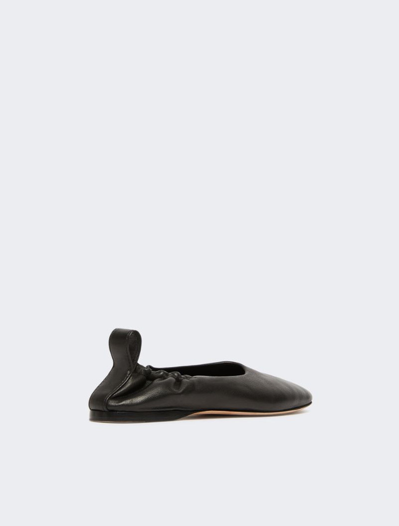Nappa leather ballerinas with ankle band - black 3
