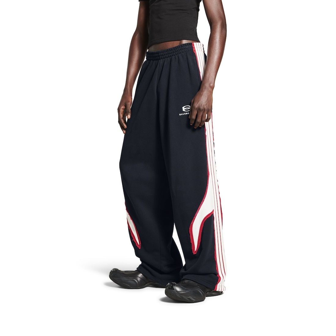 Men's Cut-up Oversized Sweatpants in Faded Black/white - 5