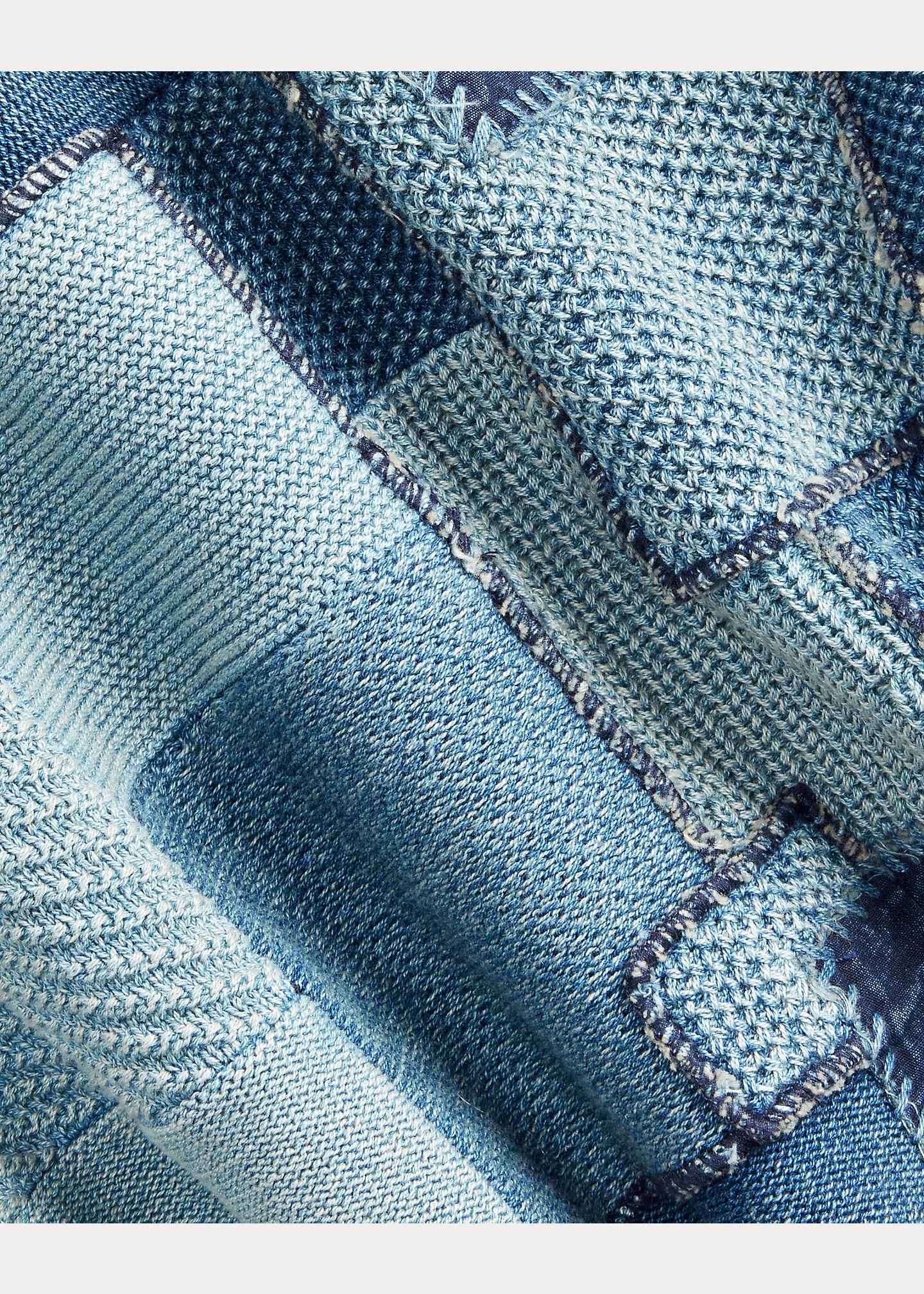 Patchwork Cotton Workshirt Sweater - 6