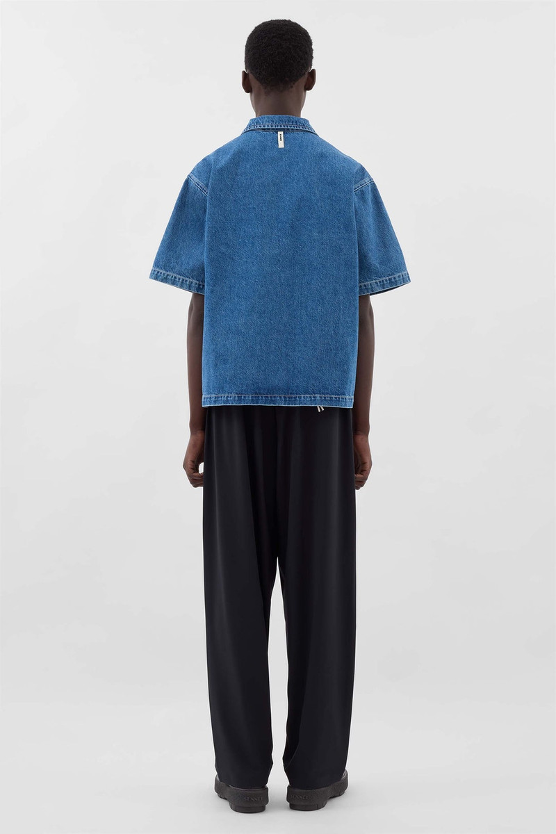 SHORTSLEEVE POLO SHIRT / light washed denim 4