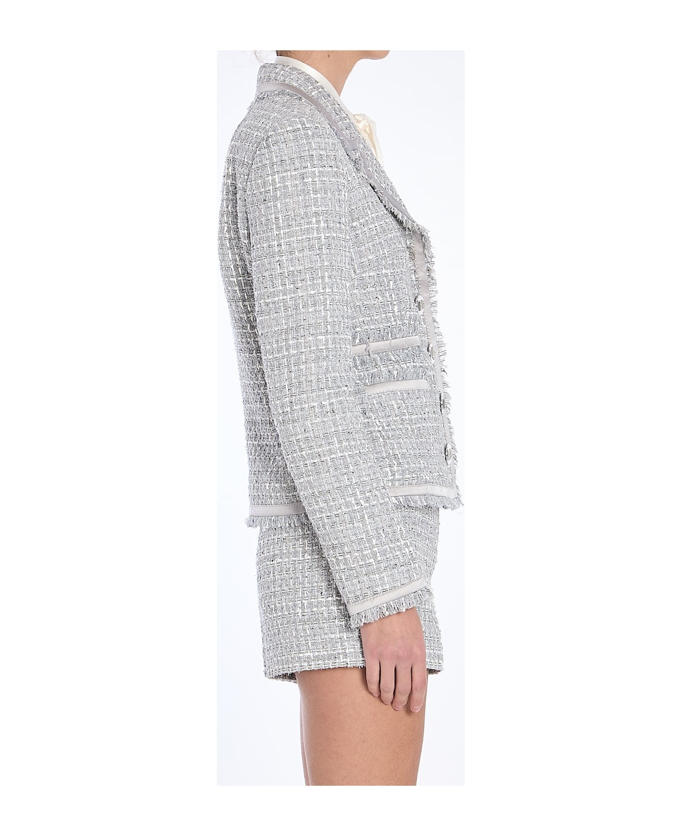 Dolce & Gabbana Jacket In Grey Lamé Bouclé | italist