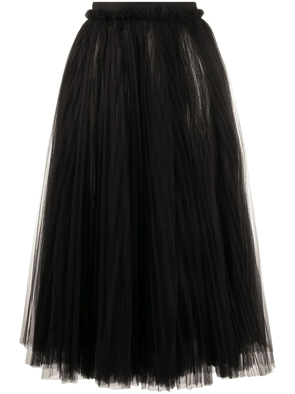 ruched tulle midi skirt - 1