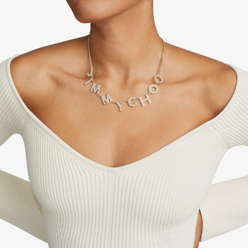 JIMMY CHOO Jimmy Choo Necklace
Gold-Finish Metal Jimmy Choo Chain Necklace with Crystals outlook
