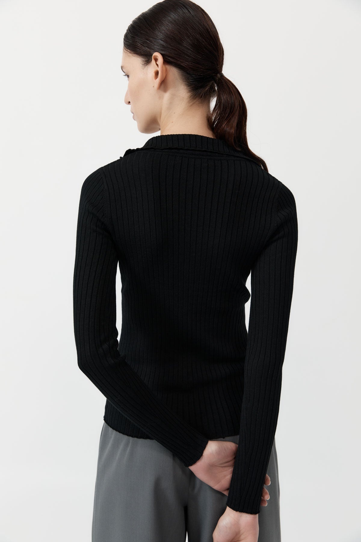 Zip Front Top - Black - 6