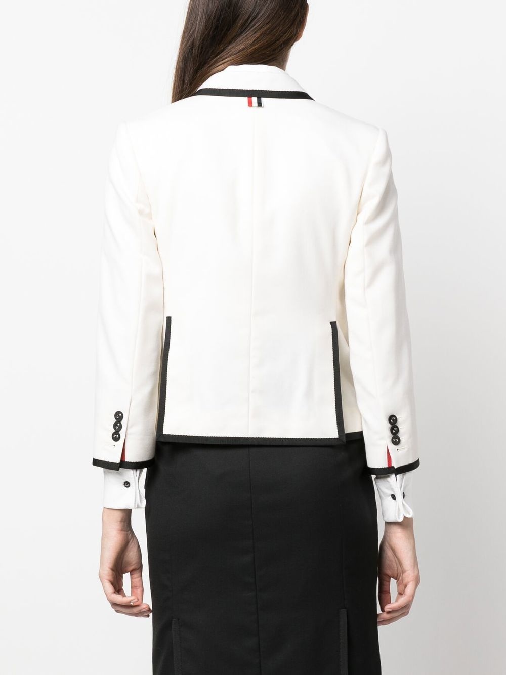grosgrain ribbon-trim blazer - 4
