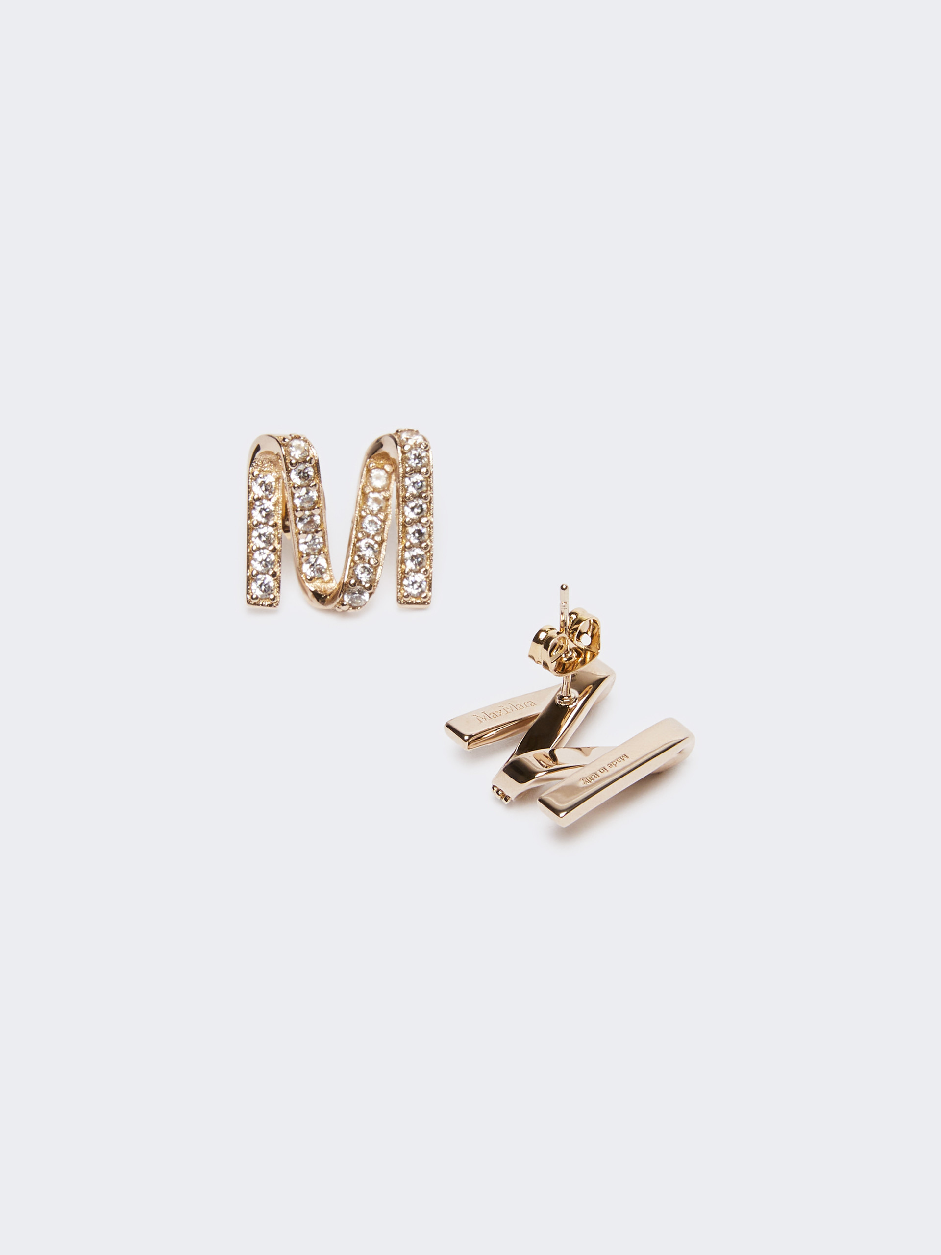 MGROSGRAINEAR Monogram earrings with rhinestones - 2